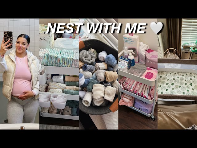 NESTING VLOG: baby laundry, furniture, postpartum cart & more 🤍
