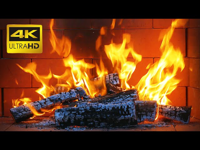 🔥 Fireplace 4K 10 HOURS with Crackling Fire Sounds 🔥 Soothing Relaxation 🔥 Cozy Fireplace for Sleep