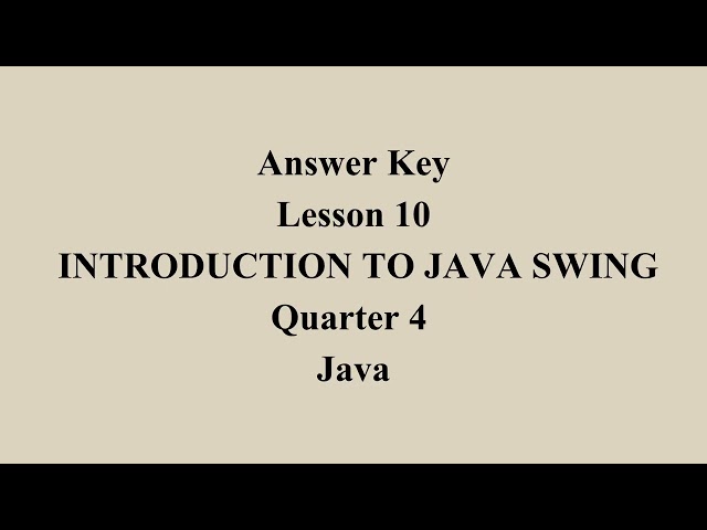 Introduction to Java Swing | Q4 Java L10 P4 | SMILE ROAD