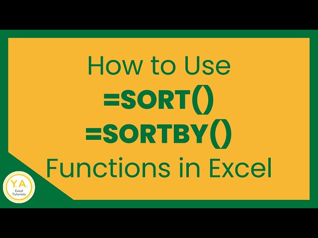 How to Use SORT and SORTBY in Excel (Step-by-Step Tutorial)