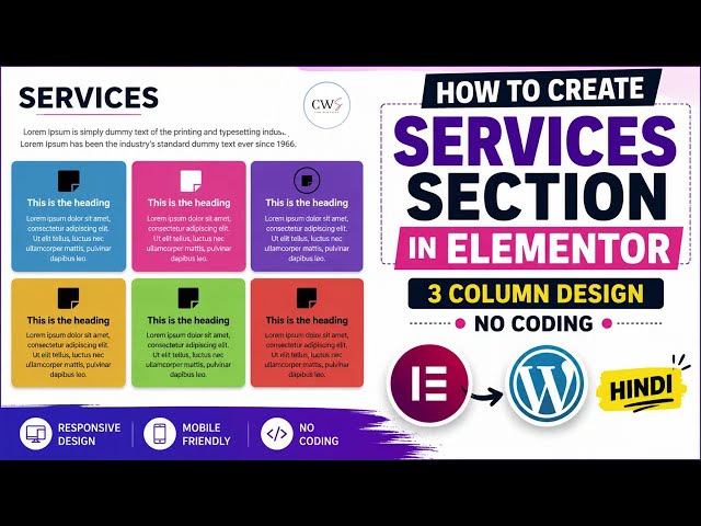 How to Create a Services Section in Elementor | 3 Column Service Box Design | WordPress Tutorial