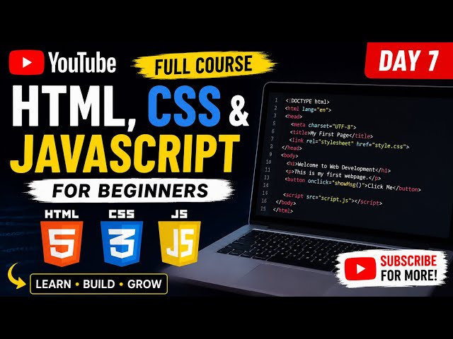 🎥 HTML Tutorial for Beginners | Day 1 | Learn HTML from Scratch (2026)