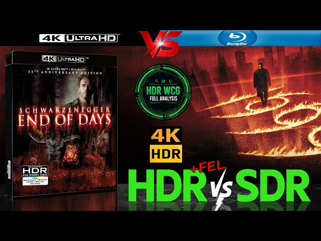 HDR DV WCG ANALYSIS ( End of Days 1999 )4K UHD BD REVIEW vs 1080p BD SDR 100nits #TRUE_DIFFERENCE