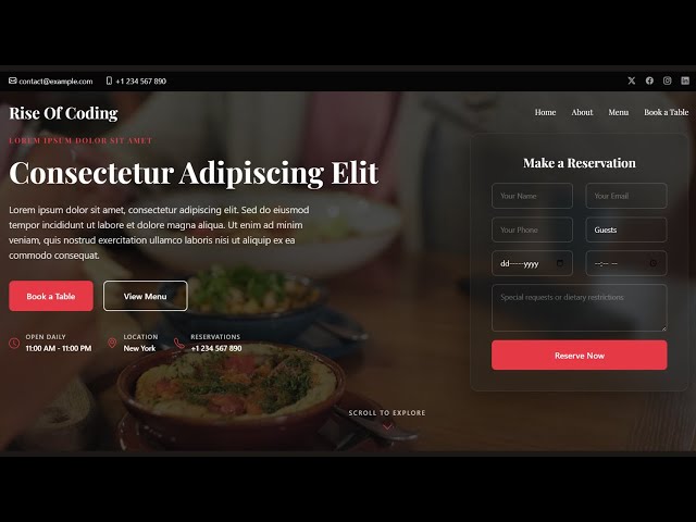 React Restaurant Website – Modern UI & Full Source Code