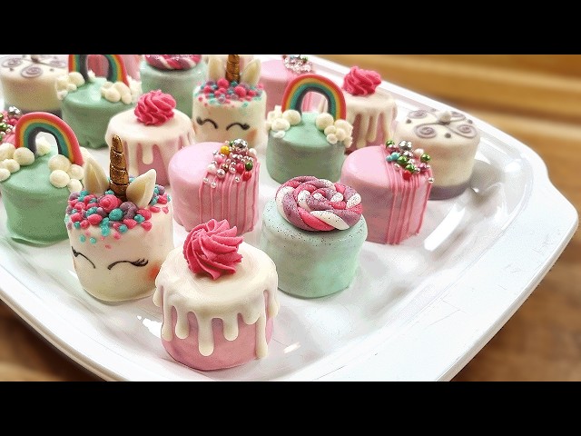 How to make Rainbow mini Cakes at Home Simple Cake recipe