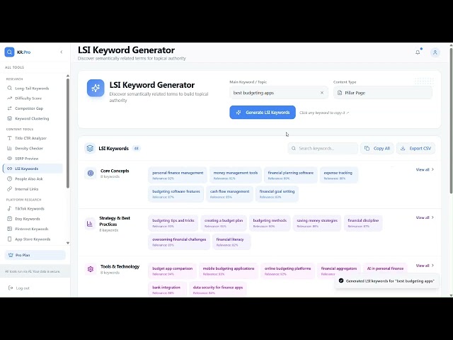 LSI Keyword Generator Tool Demo | Generate Related SEO Keywords Instantly