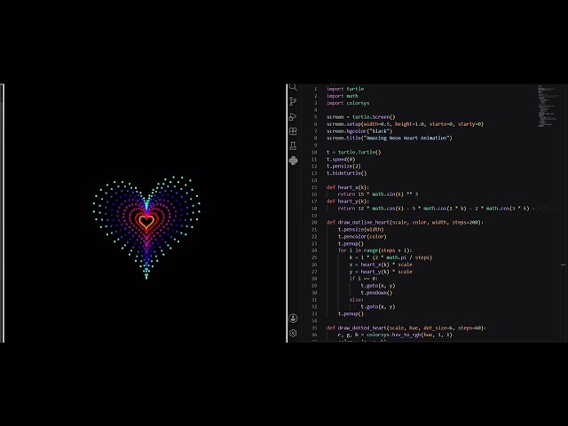 Watch Python Turn Code Into a Heart 🩷