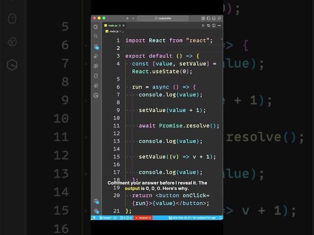 Can You Predict This React useState Output? 🤔 #shorts #yotubeshorts #trending #javascript
