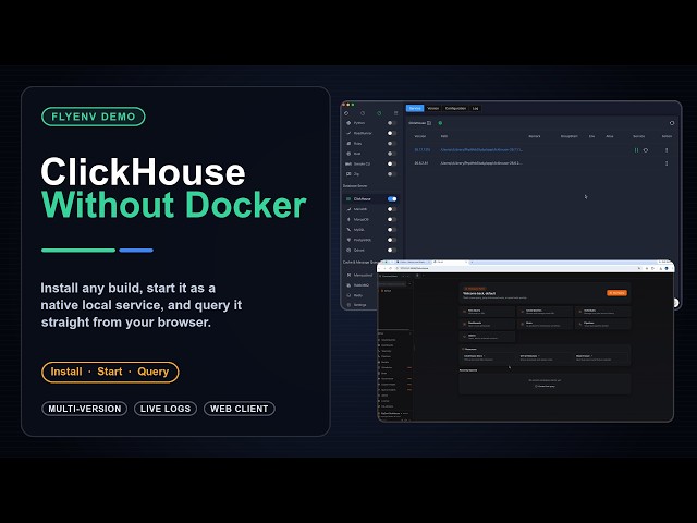 Run ClickHouse Locally in One Click - FlyEnv ClickHouse Module