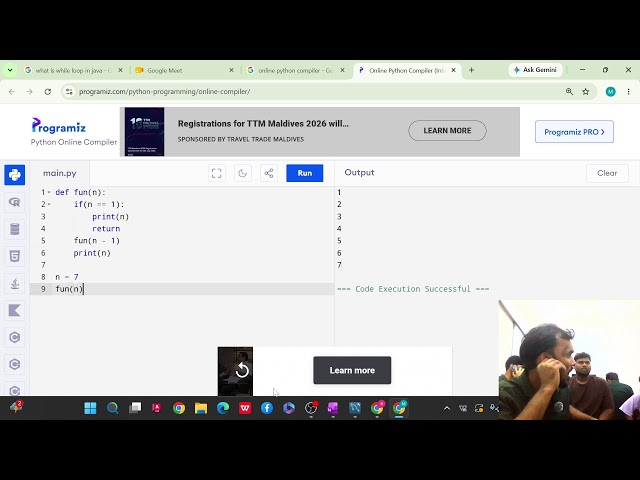 Function Call From Another Function And Recursion Using Python In Hindi