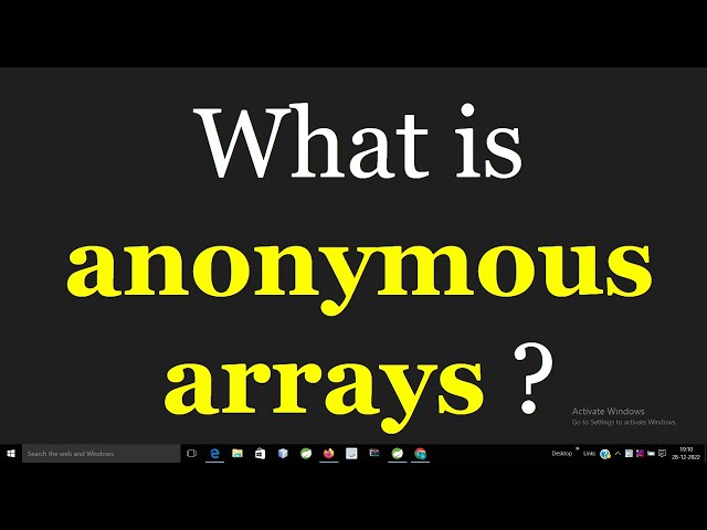 What is the anonymous array in Java ?