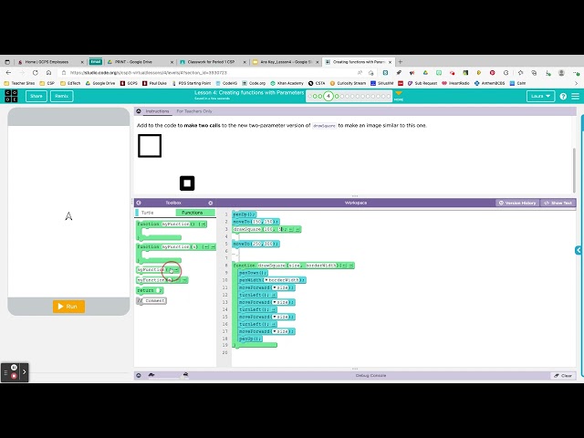 Code.org Turtle Programming 4.4 Tutorial