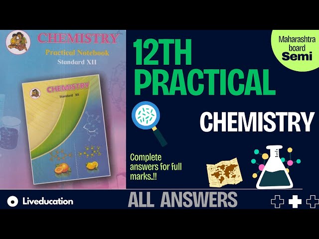 Class 12th chemistry practical book solution | experiments | all answers | maharashtra board |std 12