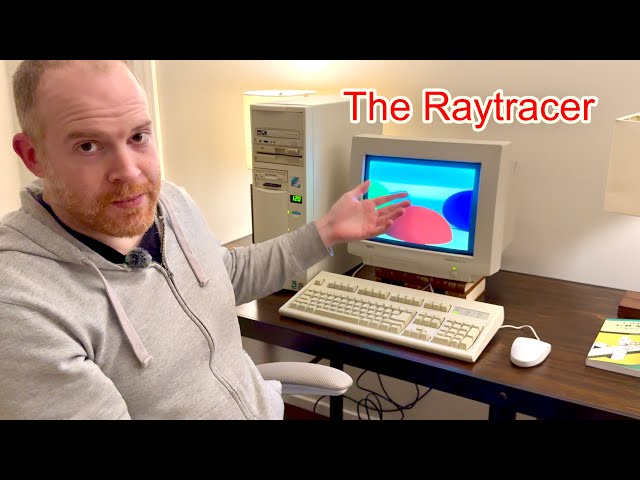 A simple raytracer programmed in C running on my 486 PC
