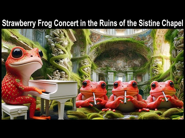 Strawberry Frog Concert  in the Ruins of the Sistine Chapel - A 360 VR Video Joke (including AI)