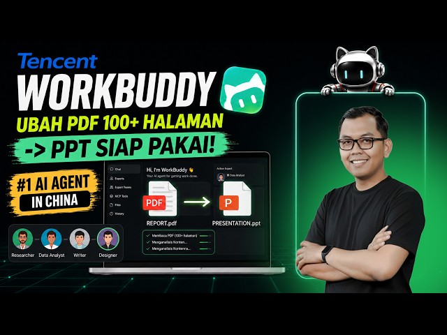 Gak Perlu Bikin Slide Manual Lagi! Review AI Agent #1 - Tencent WorkBuddy AI