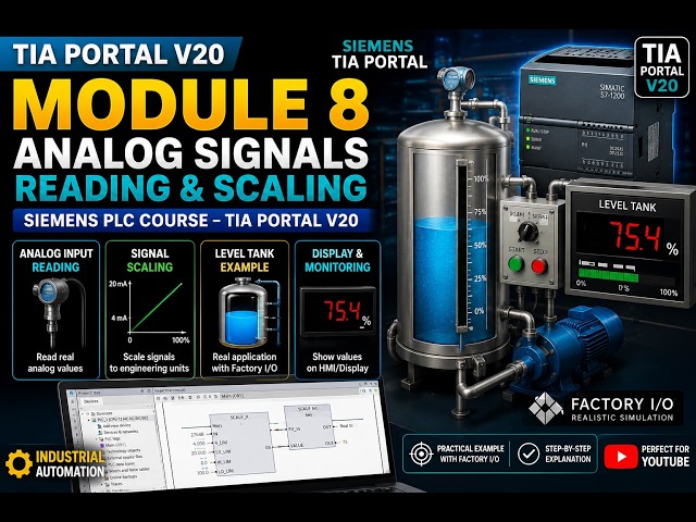 Analog Signal Scaling in TIA Portal V20: Siemens PLC Programming with Factory I/O | Module 8