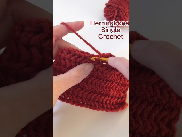 Crochet Stitch Tutorial: Herringbone Single Crochet #crochet #crochettutorial #crochetstitch