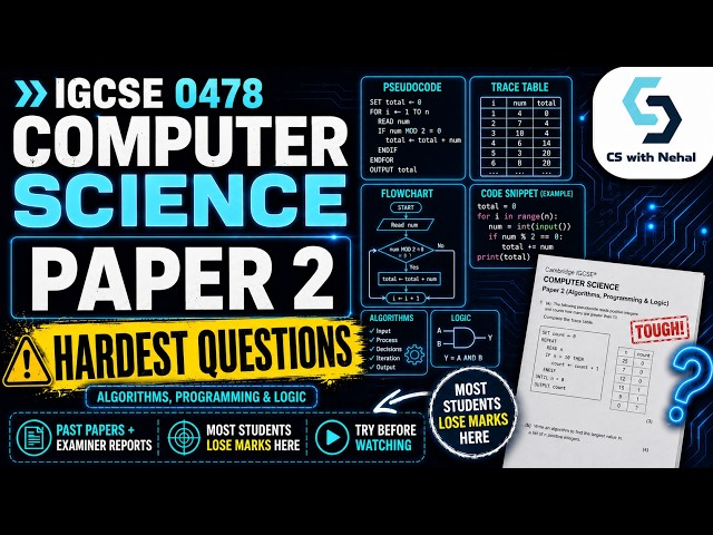 0478 P2 Last Day Preparation | Solving Hard Question | Cambridge IGCCE/O Level Computer Science