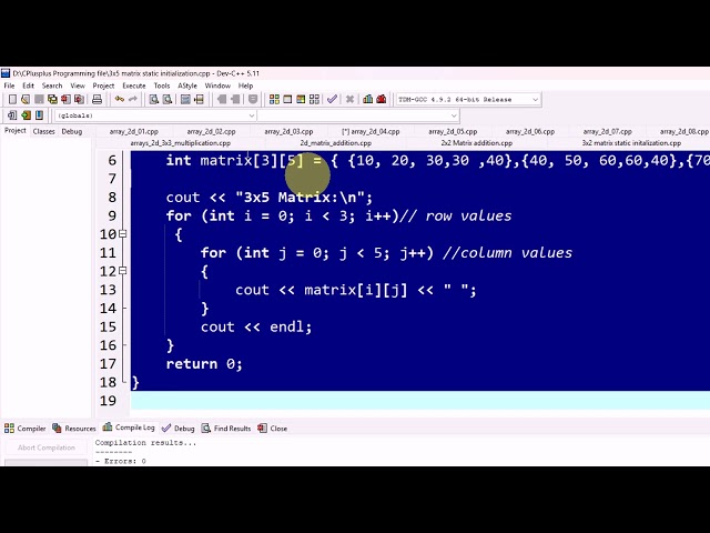 Lecture: 61| mxn matrix declaration and initialization in C++| Pashto
