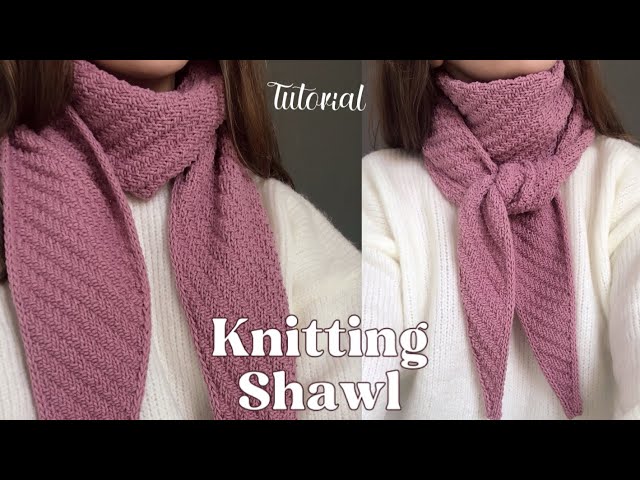 Knitting a shawl tutorial 🍇✨ How to knit a scaf in rib stitch (Inspired by the Sophie scarf)