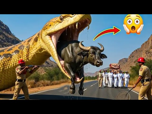 🦏 Brave Heroes Save Desperate Mother Rhino from Giant Python Attack#BraveHeroes #HeroicTeam 