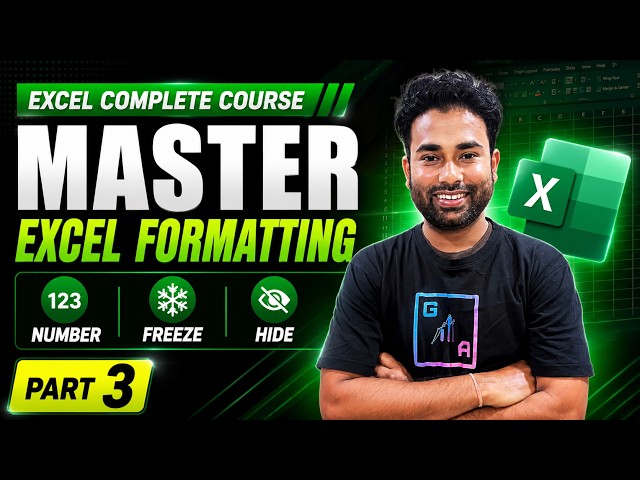 Excel Formatting You Must Know | Number Format, Freeze Panes, Hide & Unhide | Excel Full Course