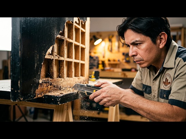 HOW TO FIX A DOOR DAMAGED BY MOISTURE? Repair/ Restore/ Replace #diy Luis Lovon