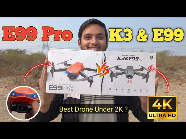 E99 v/s E99 Pro Brushless Motor Camera Drone - Camera Test, Stability Test & Review
