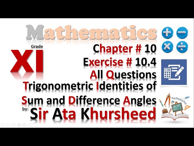 11th | Math | Ex#10.4 | STB