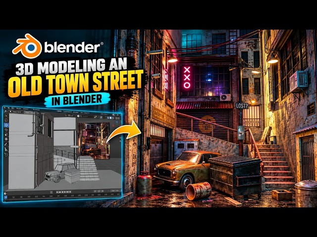 How to Create an Old Town Street in Blender 3D ( Part 4)