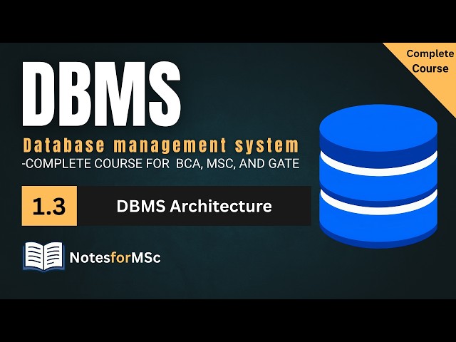 Overall DBMS Architecture | DBMS Course | Lesson - 1.3