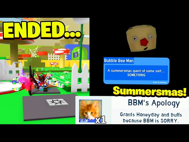 UPDATE! HOW TO GET BBM'S APOLOGY ITEM, BEESMAS ENDED, SUMMERSMAS CONFIRMED??? (Bee Swarm Simulator)