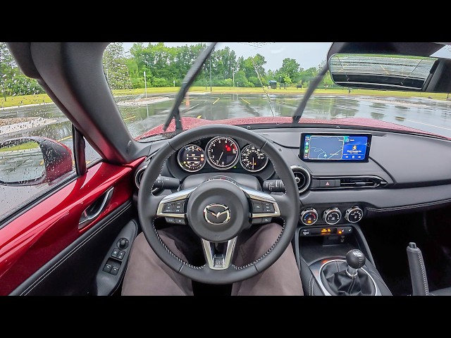 2026 Mazda MX-5 Miata RF Grand Touring - POV Rainy Evening Drive (Binaural Audio)