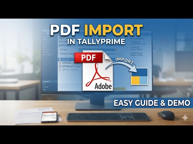 Vendor ki PDF File Import kare correction ka tension khatam | Long Invoice Pdf Import in Tally Prime
