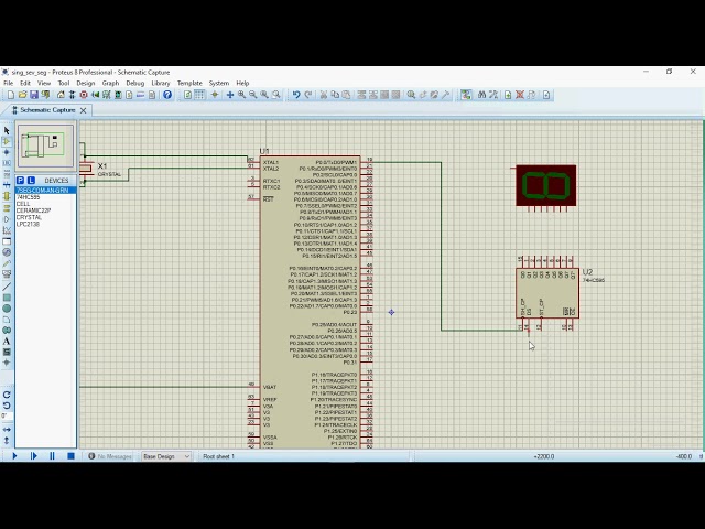 6sem Embedded Controller Lab Seven segment display interfacing with Arm using Proteus.