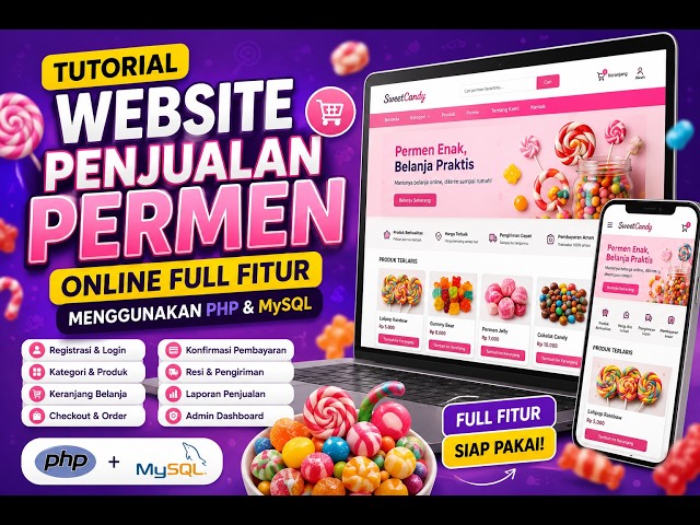 🍬 Candy Online Sales Website Tutorial Simulation with Full Features Using PHP & MySQL 🍬