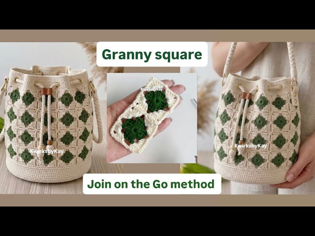 How to make a Granny square and join on the go |Crochet Bag #grannysquare #crochettutorial 