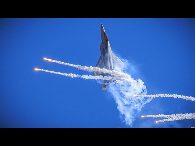 [4K] F-22 Raptor Demo: Insane Power & Flares | NAS Oceana 2024