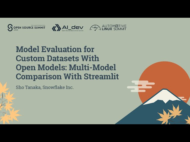 Model Evaluation for Custom Datasets With Open Models: Multi-Model Comparison With... Sho Tanaka