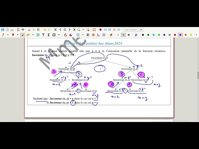 La récursivité :Bac 2024 Combinaison X,Y