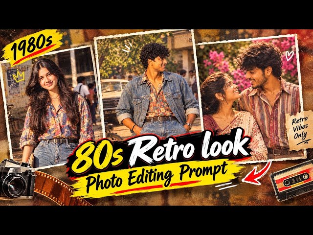 Instagram Viral 80s Retro Look Photo Editing | 80s Trending AI Photo Editing