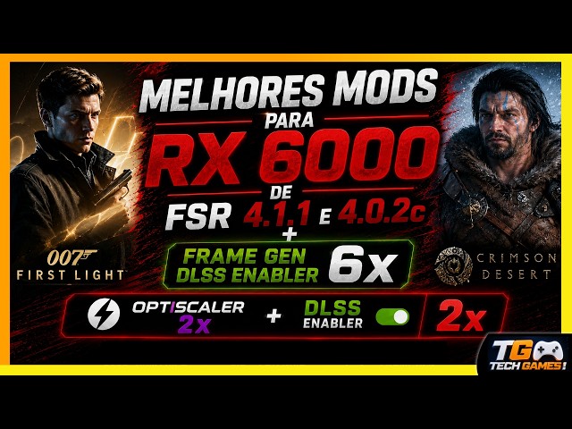 🔥Os Melhores Mods para RX 6000: FSR 4.1.1 ou FSR 4.0.2c + DLSS Enabler MFG 6x ou Optiscaler FG 2x !!
