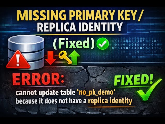 Missing Primary Key Replica Identity - Fixed
