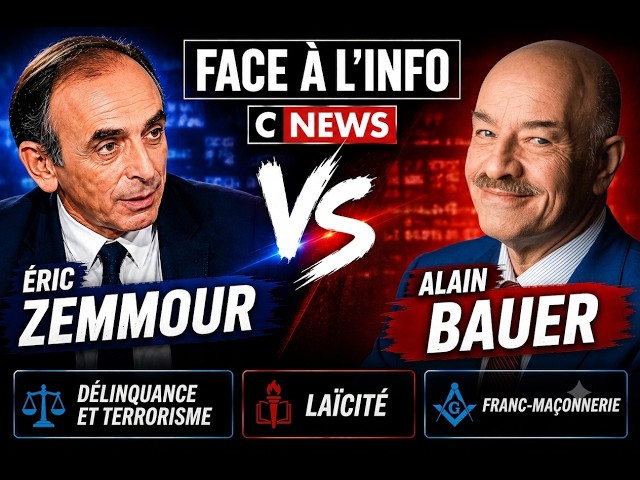 Débat Éric ZEMMOUR face à Alain BAUER - Délinquance, Terrorisme, Laïcité, Franc-Maçons, - 25/09/2020