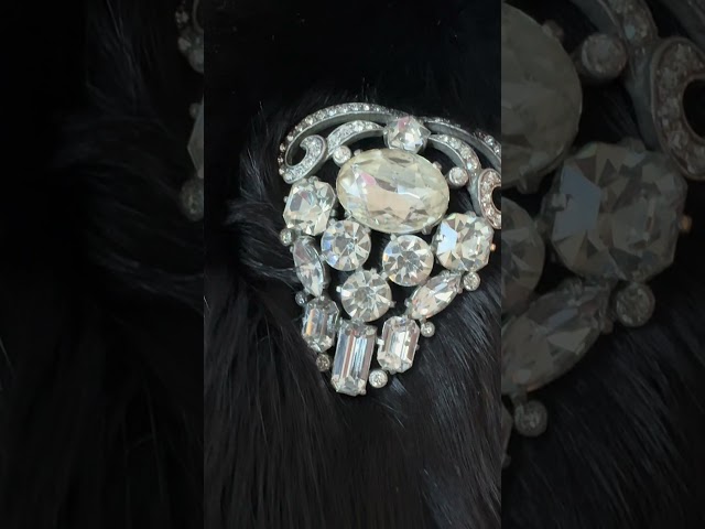 Eisenberg Vintage Crystal and Silver Fur Clips: 2196, 2146, 2069