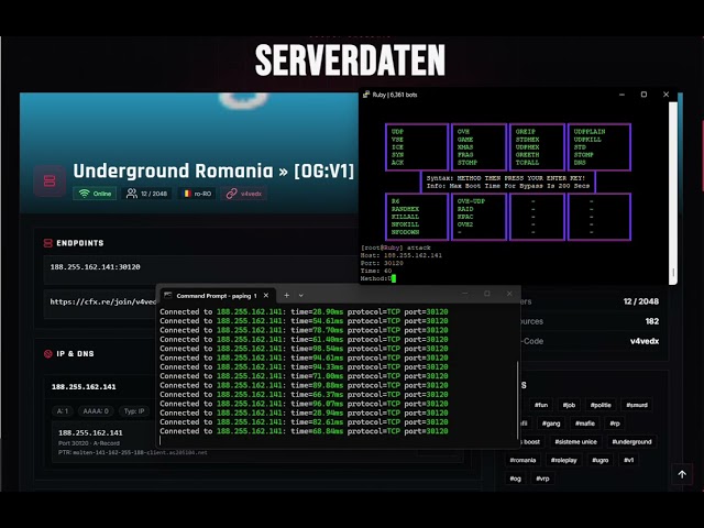 ATTACK STRESSER VS FIVEM SERVER | DDOS BEST C2/BOTNET/API 2026