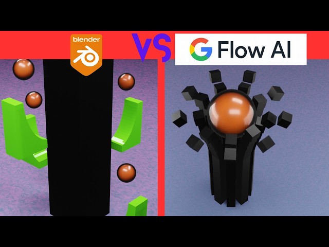 AI VS CG Blender 3D - Rigid Body Simulations Comparison Against AI Tools