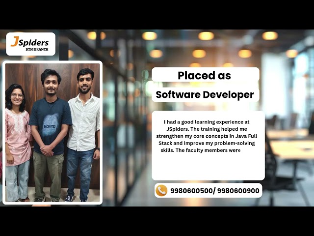 Placement Success Story | Arayan Trivedi | BCA-CS 2025 | JSpiders BTM Branch