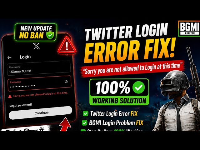 Bgmi Twitter Login Problem Fixed | Sorry You are Not allowed to Login at this Problem | Fix 100 %